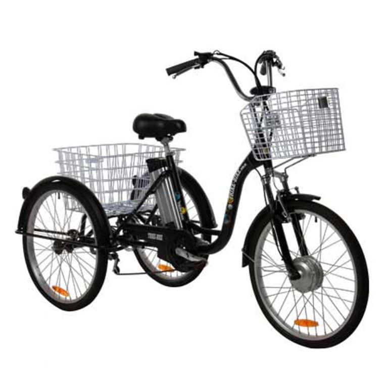 24″ Electric Trike Bike Satin Black 768x768