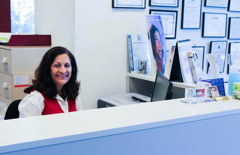 Dr Sheetal Sachdeva BDS Dental Surgeon Dentist Wantirna South Dental Clinic Receptionist 768x496