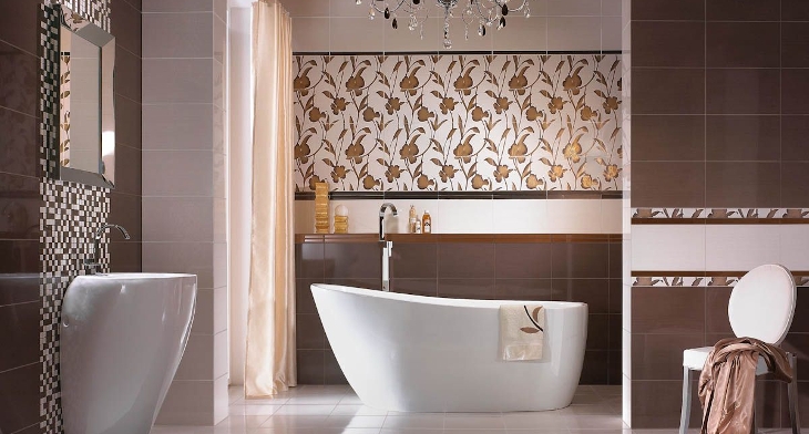 Floral Bathroom Tile Designs