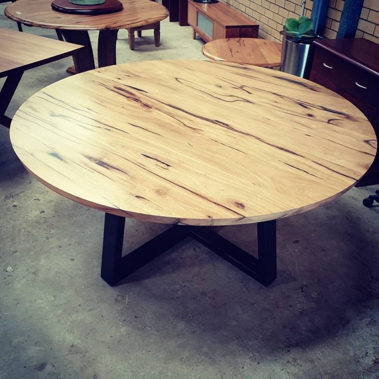 Marri timber Black Base Round Dining Table Jarrimber 768x768