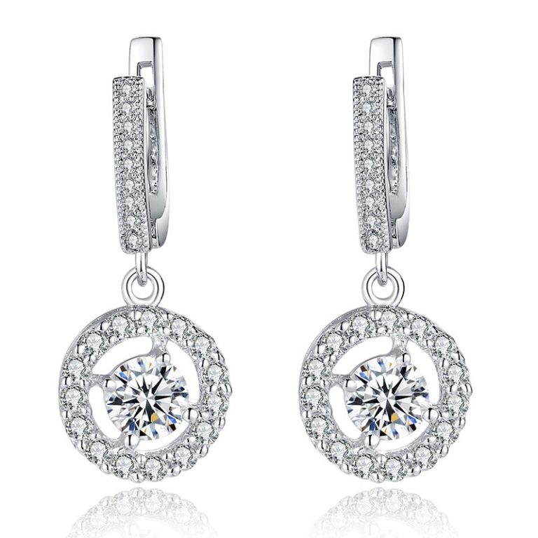 Cubic Zirconia Hoop Earring silver 768x768