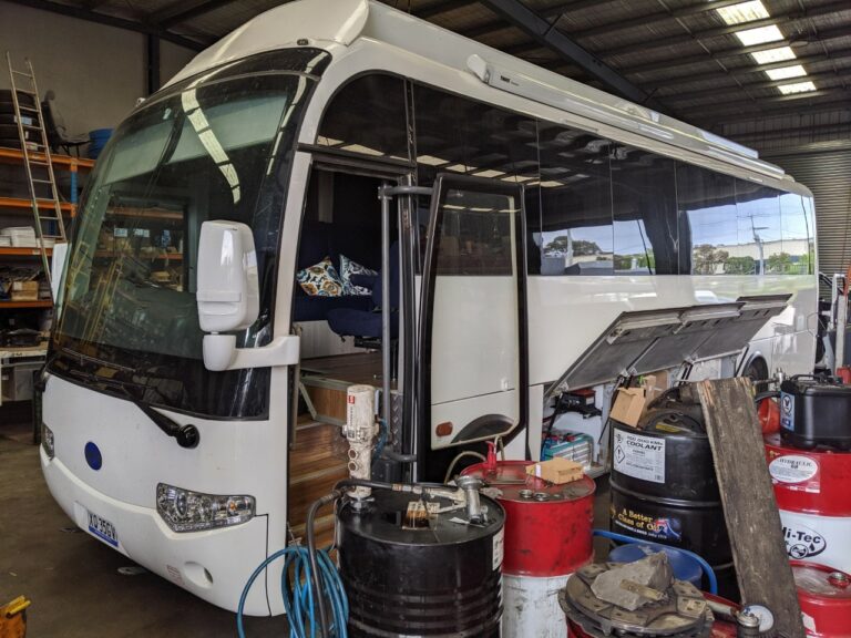 Motor home white with visible pillows 768x576