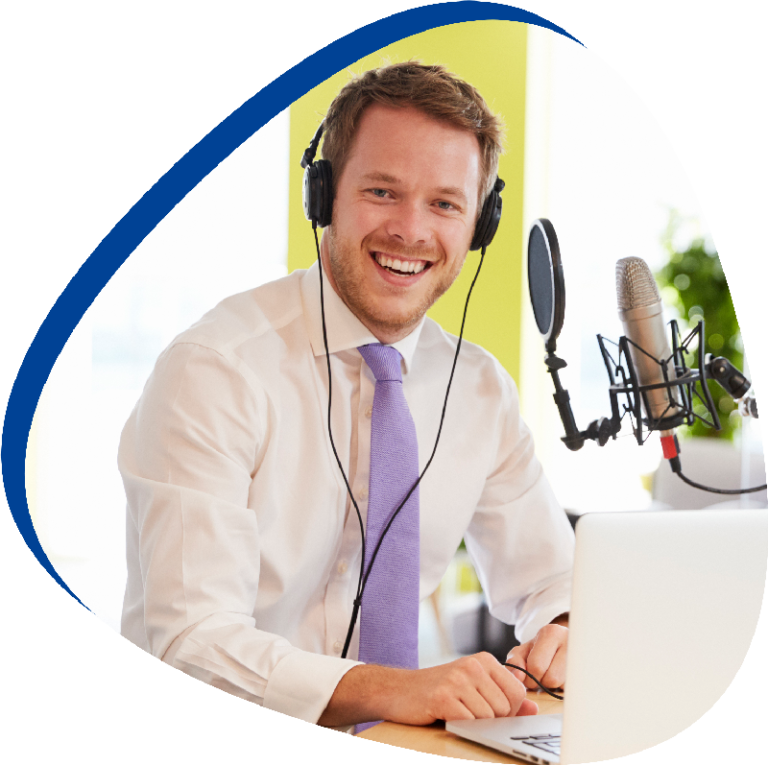Business podcasting production 768x765