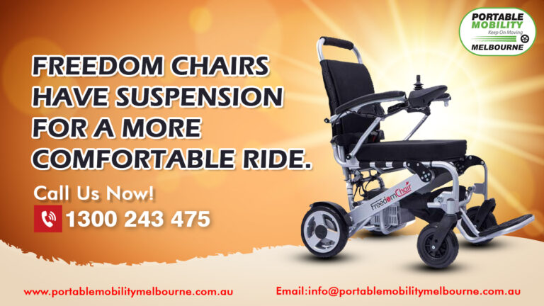 Freedom Chairs have suspension for smooth and more comfortable ride. Freedom Chairs have suspension for smooth and more comfortable ride.