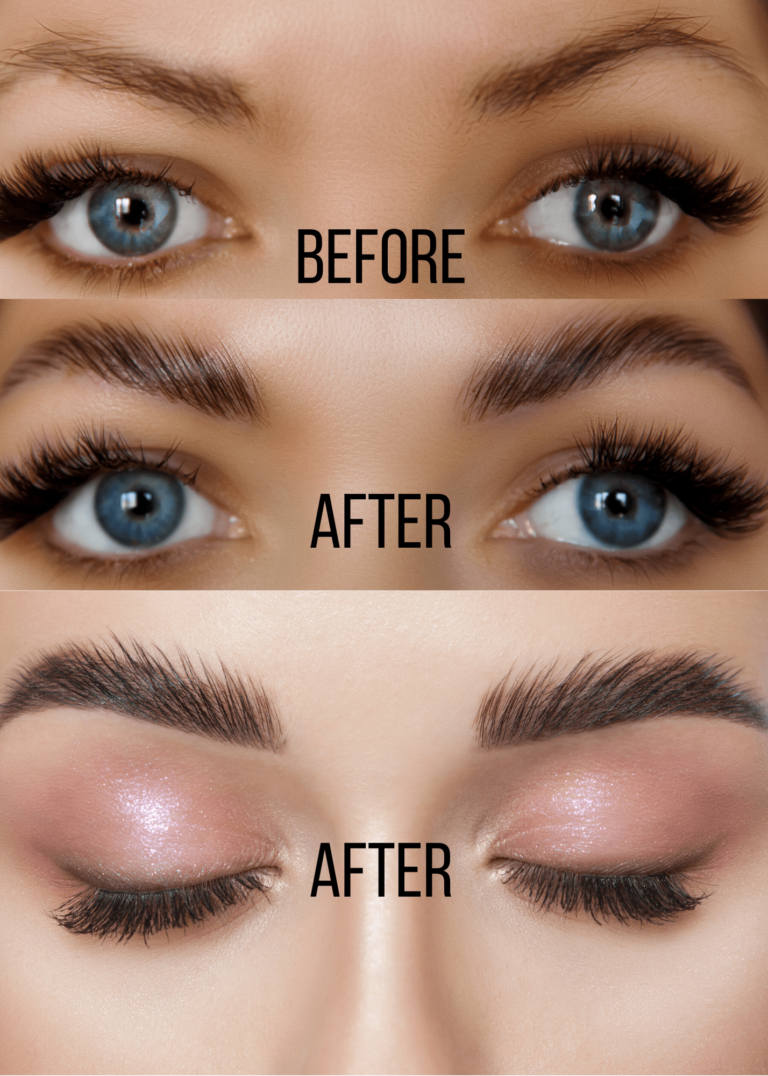 Envy Inducing Arches in Less Than 1 Hour Before and After Brow Lamnination min 768x1076