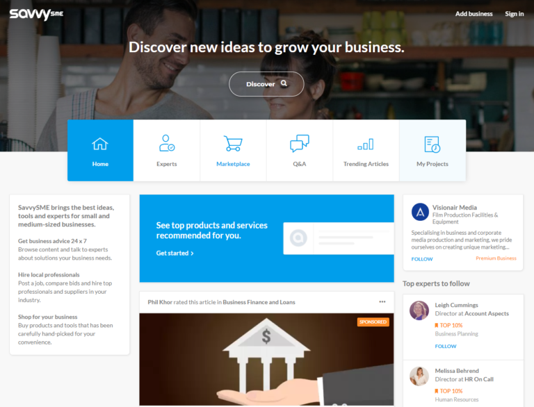 SavvySME.com .au Homepage 768x586
