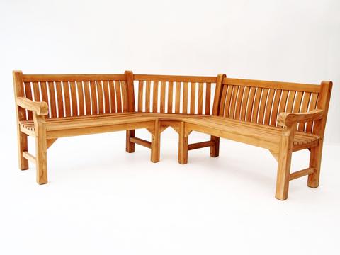TEAK GARDEN CORNER BENCH