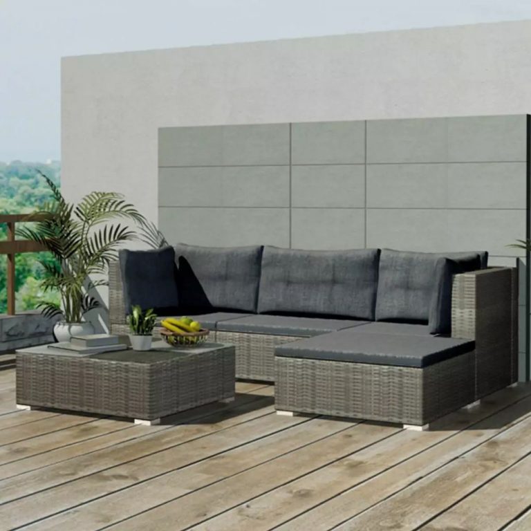 5 piece garden lounge set with cushions poly rattan grey kings warehouse default title 301782 1024x1024 768x768