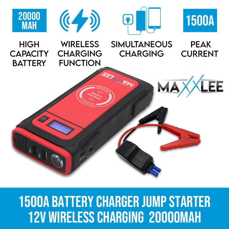 Maxxlee 1000A Car 12V Vehicle Portable Emergency Jump Starter & Battery Charger 16800mAh Wireless Charging Power Bank