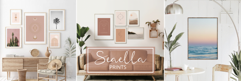 Seaella boho wall art print 768x260