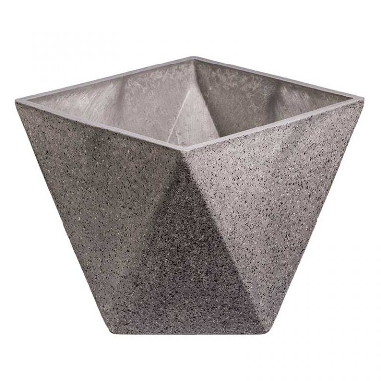 Imitation Dark Stone Geometric Square Planter 30cm 768x768