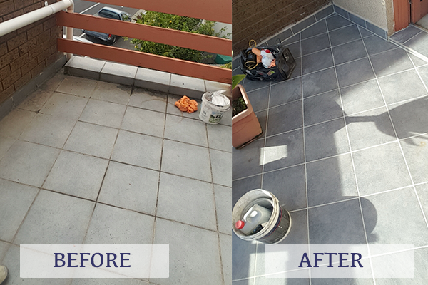 Balcony before after