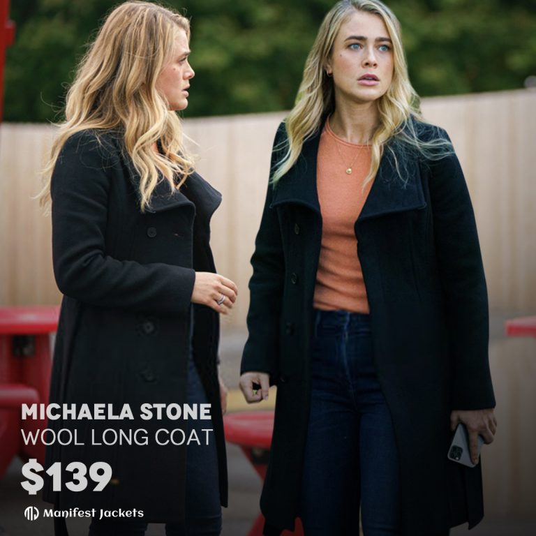 Michaela Stone Black Wool Long Coat 768x768