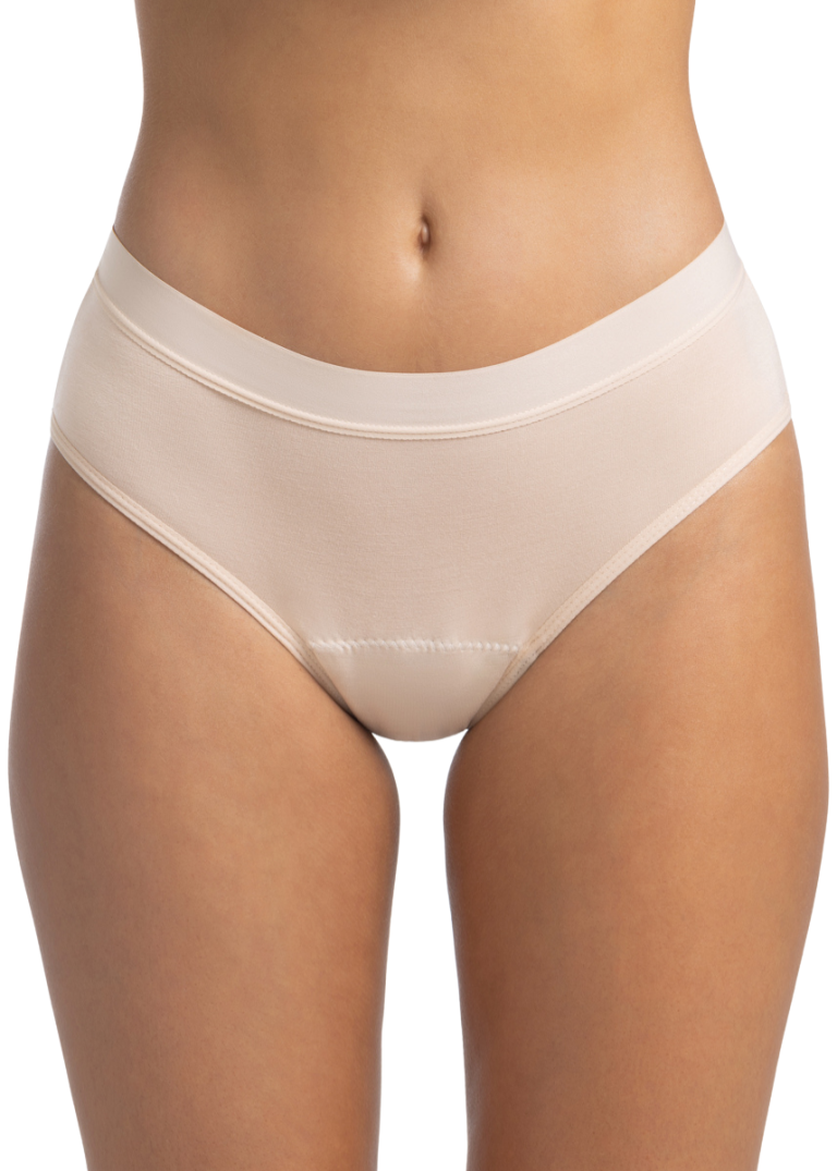 Small bikini period underwear organic beige front 768x1075