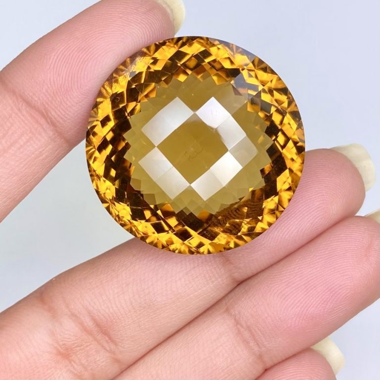 7865 cts whisky quartz 30mm checkerboard round shape loose gemstone sku 159939 768x768