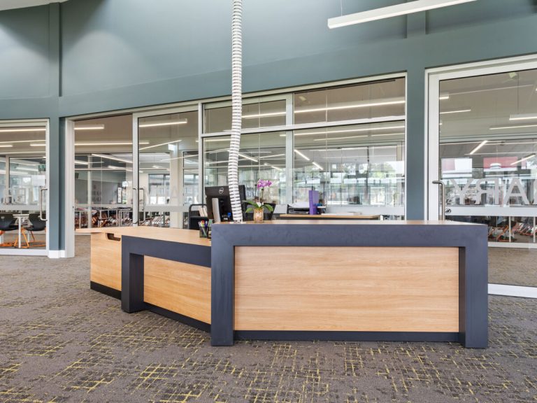 Raeco library reception desk Australia 768x576