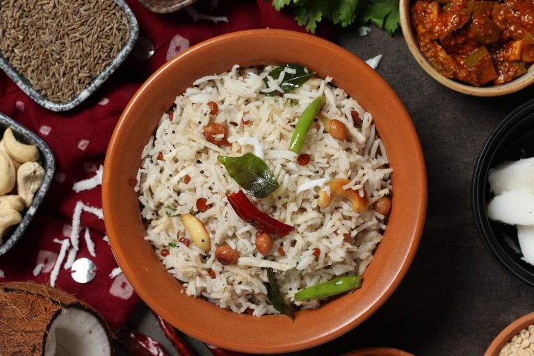 coconut rice recipe Indian 768x512