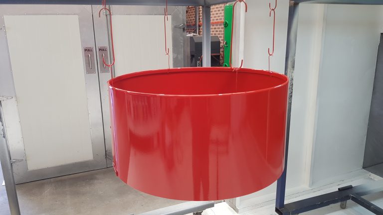 Powder coating industries red powder coated drums 768x432
