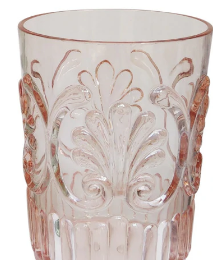 ACRYLIC TUMBLER SCALLOP DESIGN BLUSH