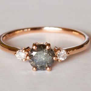 3 Stone Salt and Pepper Diamond Ring front 300x300 1