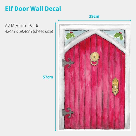 Christmas Elf Door Wall Decals Print