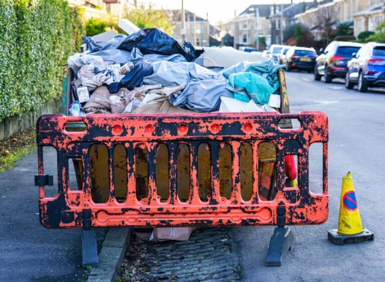 Rubbish skip on residential street 768x563