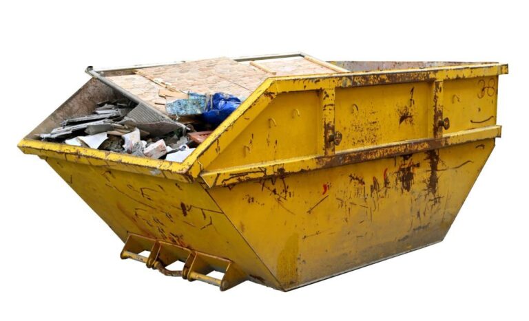 ellow skip dumpster for municipal waste or industrial waste 768x467