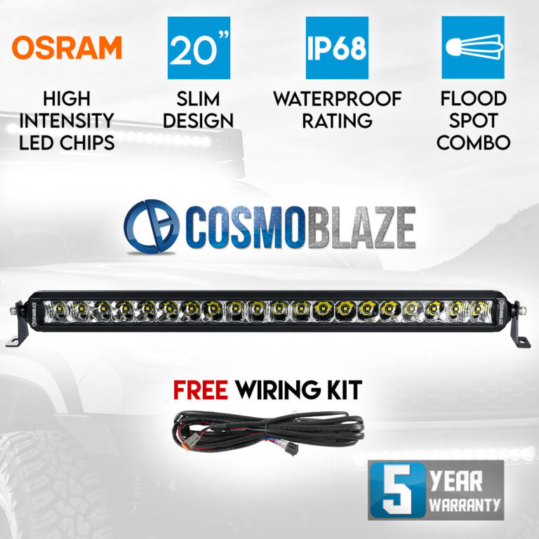 Cosmoblaze 20" LED Light Bar Osram Driving 1 Row Flood Spot Combo Beam 4x4 Truck