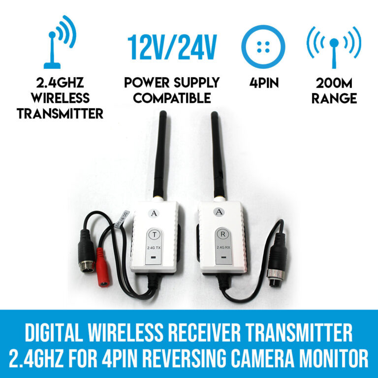 Digital Wireless Receiver Transmitter 2.4GHz for 4PIN Reversing Camera Monitor 768x768