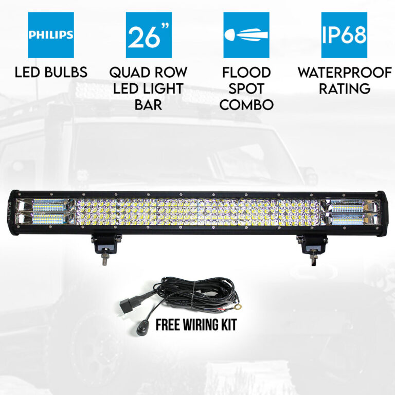 Elinz 26" 4 Rows LED Light Bar Philips Work Driving Flood Spot Combo IP68 4WD Offroad