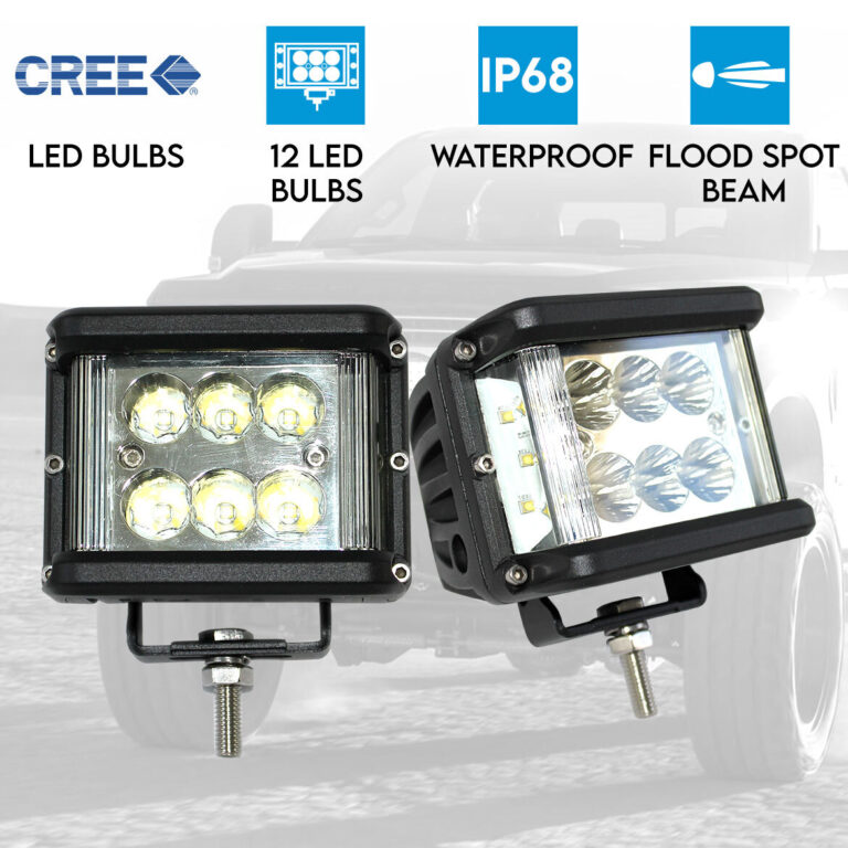 Elinz 2x 60W LED Driving WorkLight Flood Spot Beam CREE 12V 24V Lamp Light Offroad 4x4