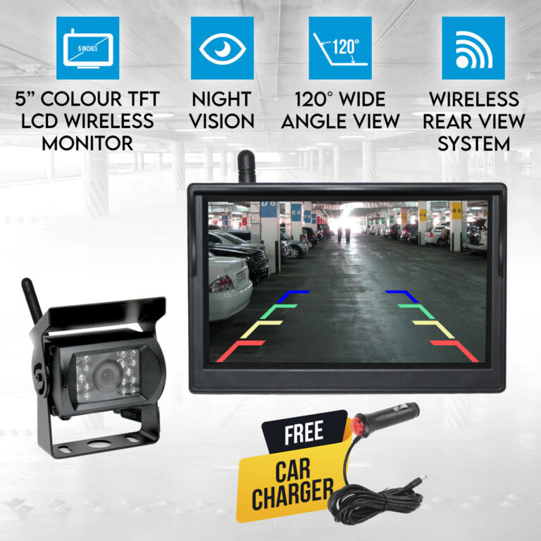 Elinz 5 Inches Car Wireless Reversing Camera Monitor Rear View Kit CCD Reverse 12V 768x768