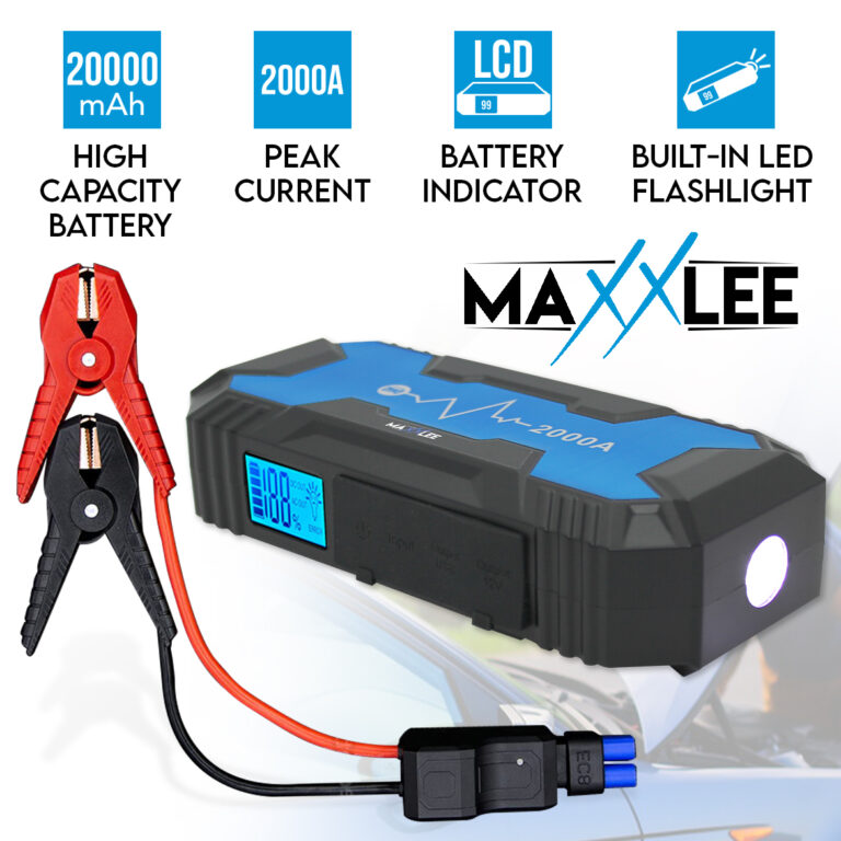 Maxxlee 2000A Car 12V Vehicle Portable Emergency Jump Starter 20000mAh Smart Clamp