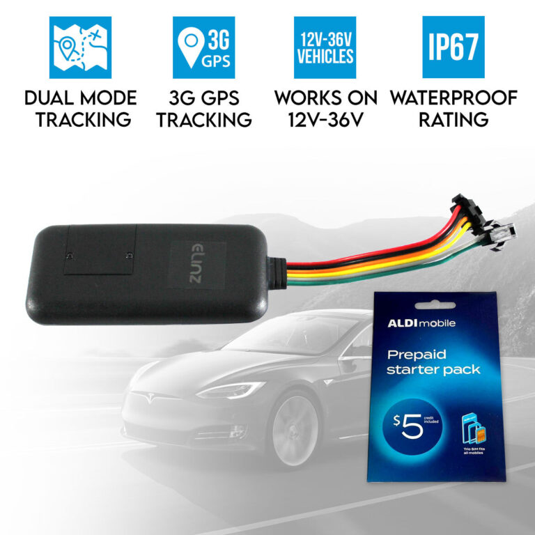 Elinz 3G GPS Tracker Real Live Tracking Device Security Vehicle Car Anti-Theft 12V-36V Bike Caravan Truck Boat with ALDI Sim Card