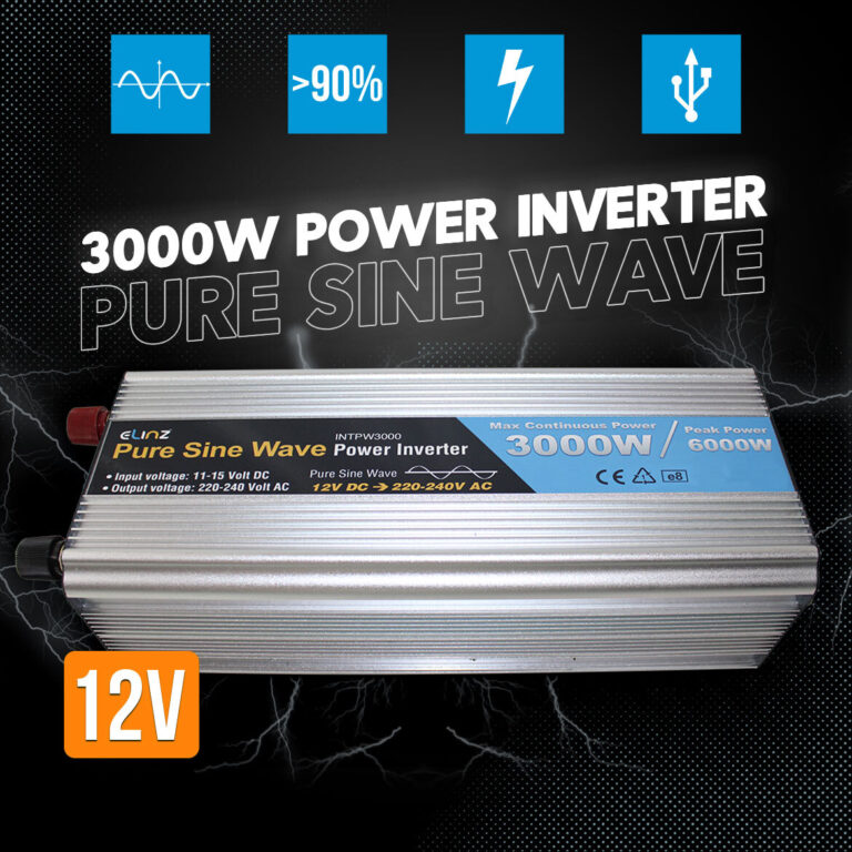 Elinz Pure Sine Wave Power Inverter 3000W / 6000W 12v - 240v AUS plug Car Boat Caravan