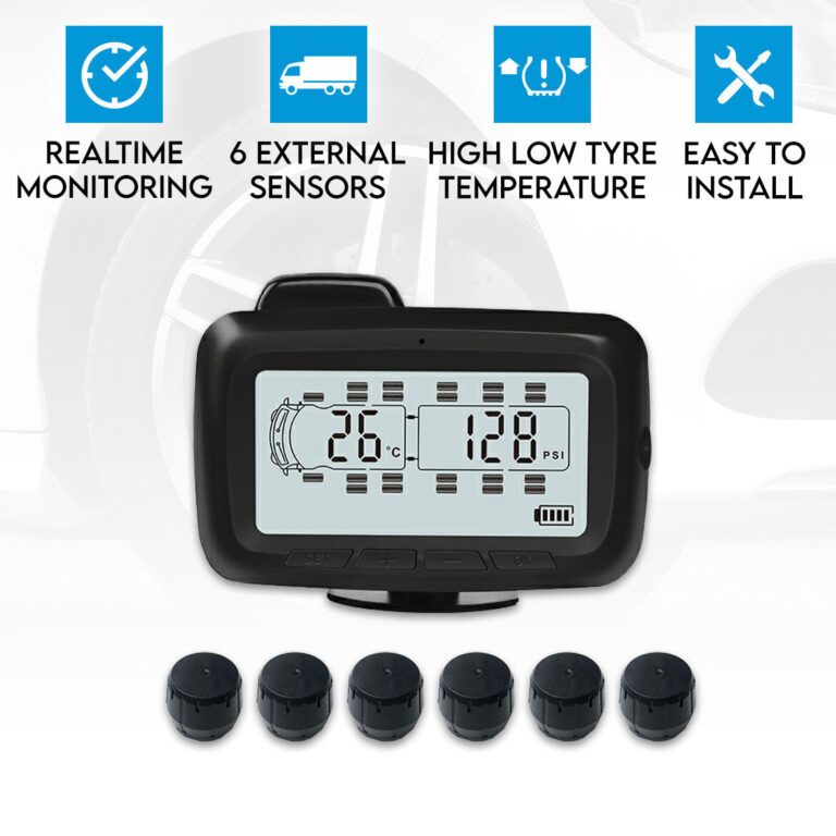 Elinz Wireless TPMS Tire Tyre Pressure Monitoring System 6x External Sensors Caravan