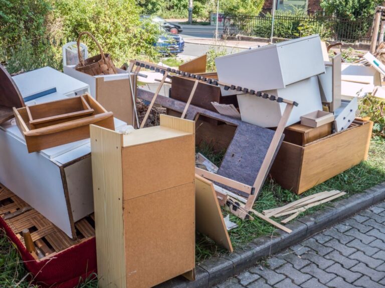 Large collection of bulky waste in the city 768x576